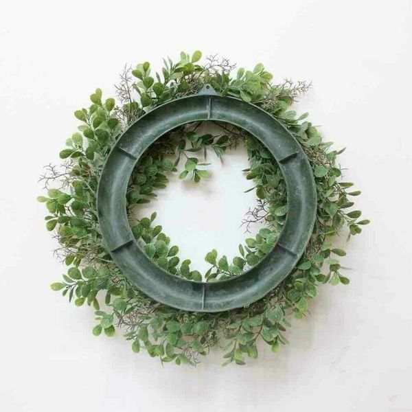 

decorative flowers & wreaths artificial garlands fake silk leaf eucalyptus plastic green plant diy garland for wedding party home decor acce
