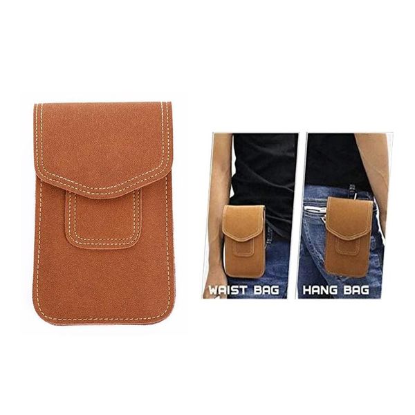 

waterproof sports waist bag men phone pouch pu leather belt packs mobile wallet portable travel fanny pack bags