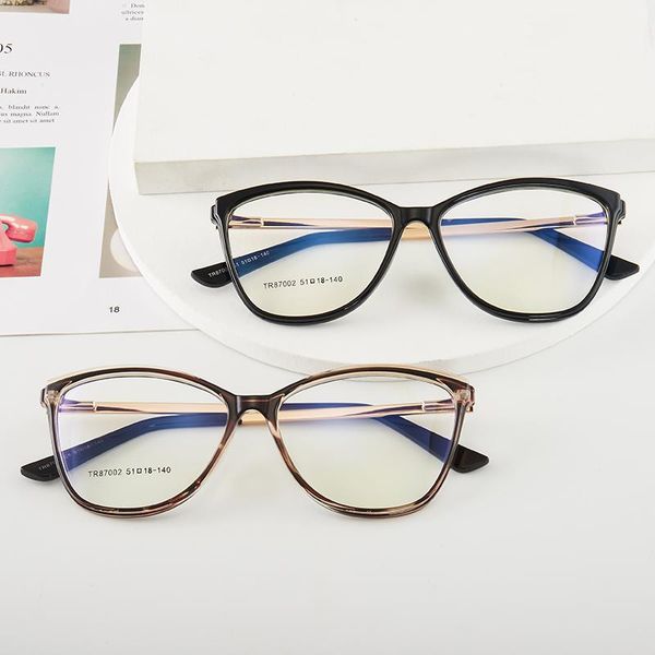

fashion sunglasses frames 2021 glasses cat eye anti blue light computer reading women, Black