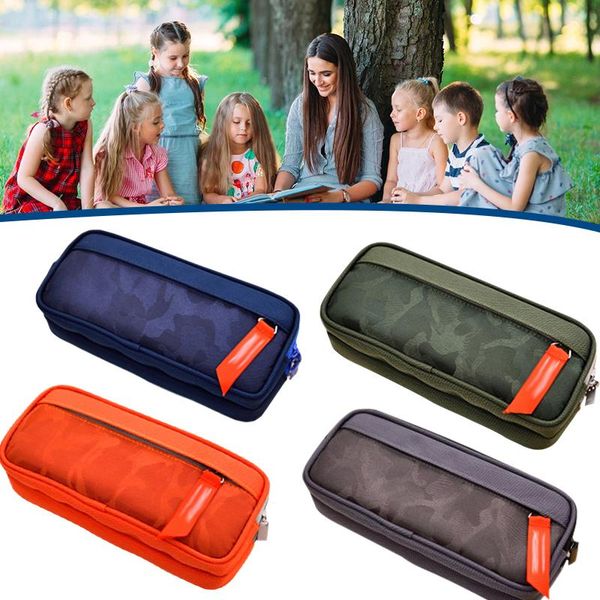 

cosmetic bags & cases stationery gift large capacity zippered triple pocket pencil storing accessories school presented supplies bag