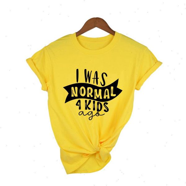 

i was normal 4 kids ago funny mom t shirt fashion casual cute t-shirts letter printed life tired tshirts, White