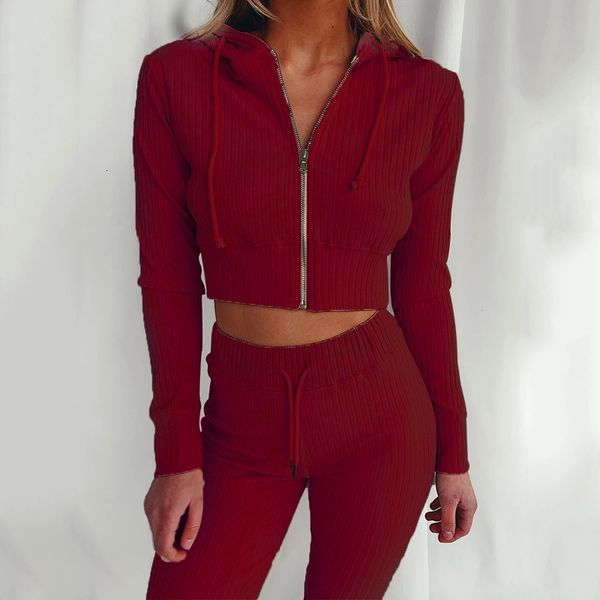 

women's two piece pants warm knitted suit women tracksuit 2 set hoodies long sleeve crop and pencil sets sport outfit for woma, White
