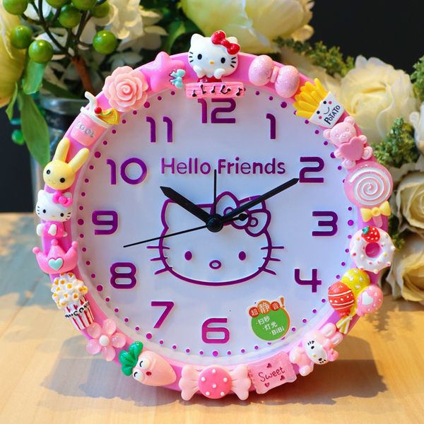 

digital alarm clock cartoon fashion cute alarm watch student boy girl dk bedside stick drill lazy clock wake-up bell