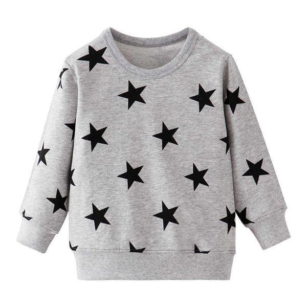 I contatori di salto bambini bambini maglioni stelle stampa stampa bambini top per autunno inverno vendita disegni disegni ragazze camicia vestiti sportivi 210529