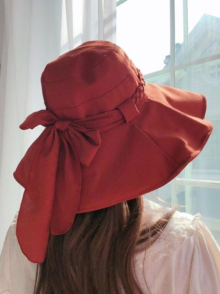 

beanie/skull caps fisherman hat female japanese korean version wild student sun-shading sun big brim spring and summer trend, Blue;gray