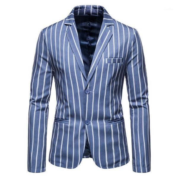 

autumn men's suit coat large size casual striped two button slim fit leisure easy care jacket blazer for man clothing suits & blazers, White;black