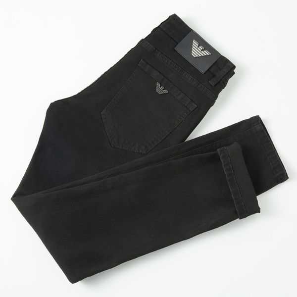 

fashion jeans spring aj men's korean trend stretch slim little foot youth trousers black, Blue