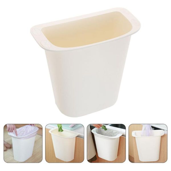 

waste bins 1pc kitchen trash can household garbage door hanging ash-bin (white)