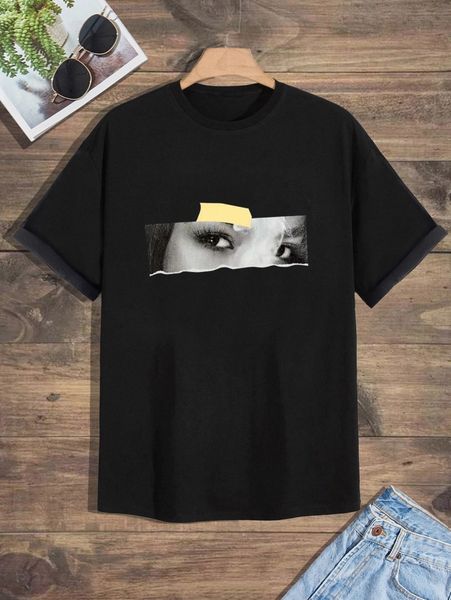 

men figure graphic tee x6ew#, White;black