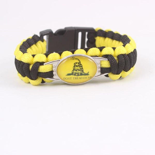 

charm bracelets 10pcs/lot paracord don't tread on me bracelet 550 survival military emergency drop, Golden;silver