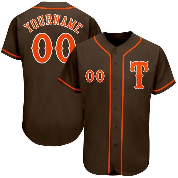 

custom brown orange-white-1001 authentic baseball jersey, Blue;black