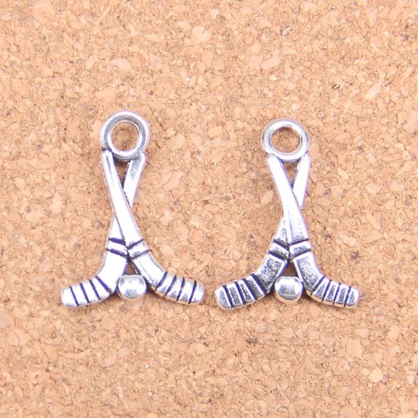 133 adet Antik Gümüş Bronz Kaplama Hokey Kulübü Charms Kolye DIY Kolye Bilezik Bileklik Bulguları 16 * 23mm