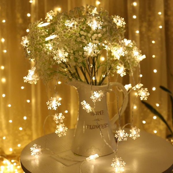 

strings 3m 20 bulbs led garland holiday snowflakes string fairy lights hanging ornaments christmas tree decorations for home party noel