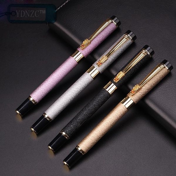

fountain pens pen full metal golden dragon clip luxury pink silver champagne gold black stationery office school supplies