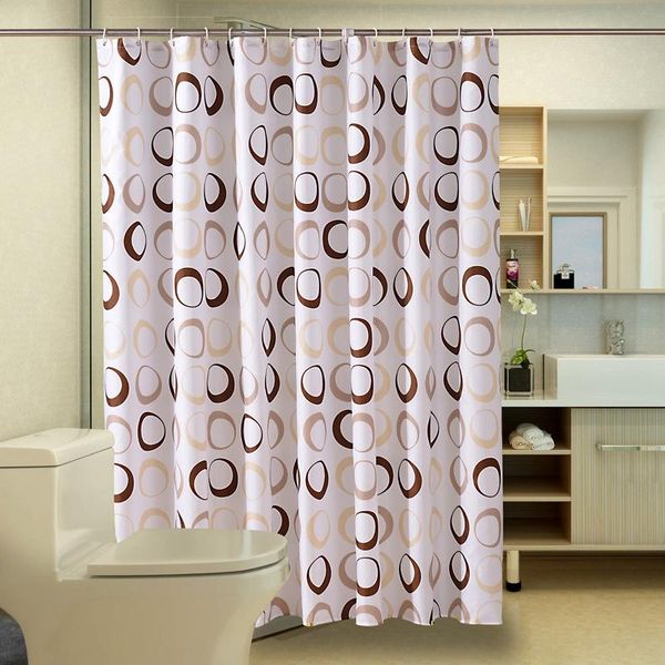 

round printed waterproof shower curtain bathroom bathtub cover partition with 12 hooks curtains