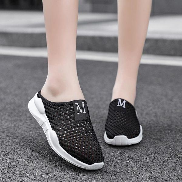 

slippers black white women beach ladies flip flop summer outdoor home female footwear for girls half lazy shoes