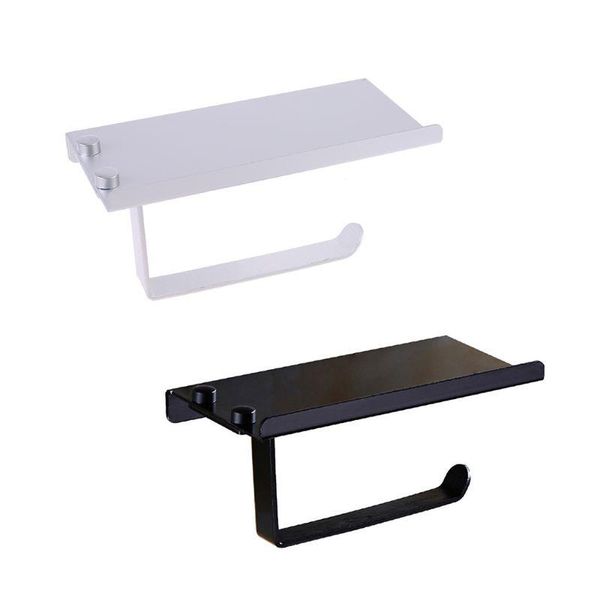 

toilet paper holders home bathroom roll holder wall mounted aluminum wc tissue phone with storage shelf rack