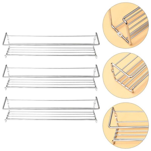 

3pcs wall mounted seasoning rack spice shelf mount kitchen organizer storage & organization