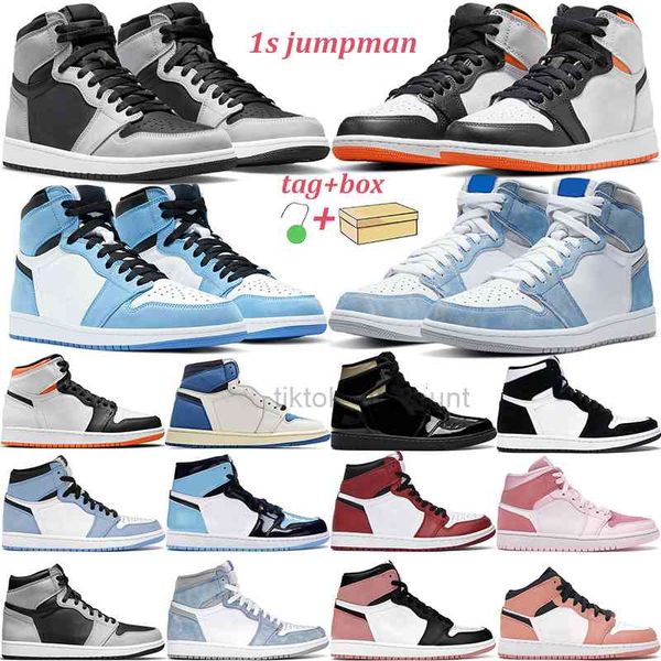 

2021 men basketball jumpman 1 shoes electro orange 1s military blue black gold obsidian chicago twist rust pink fashion mens women sports