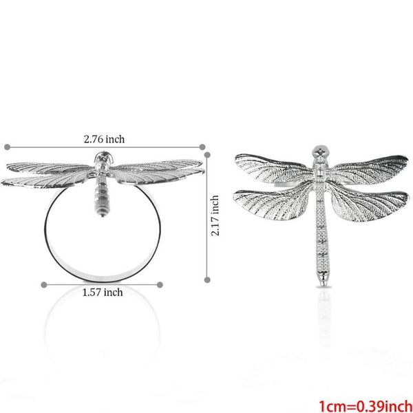 

pcs dragonfly napkin rings, buckle silver ring for el weddi n7md rings