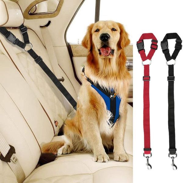 

safety belts & accessories car dog seat belts, headrest restraint adjustable leads vehicle seatbelt harness for pets cats dogs