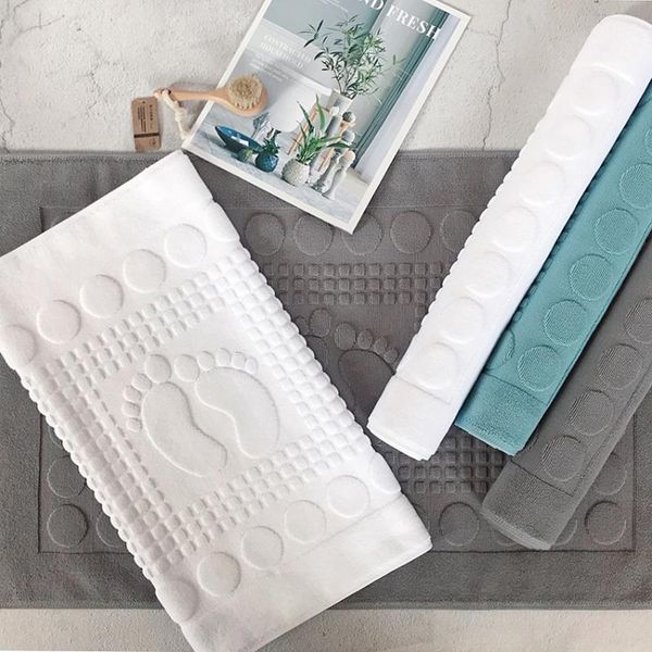 

bath mats bathroom floor towel thick anti-slip mat jacquard little feet strong water absorption shower rugs for bathtub el 50*80cm
