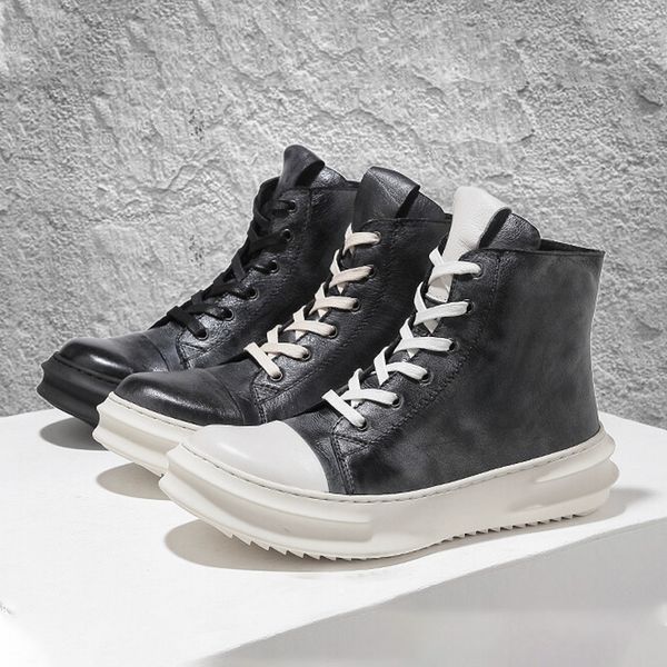 

2020 autumn winter fashion sneakers men boots shoes high hip hop casual warm plush breathable male footwear street 11#202/20d50, Black