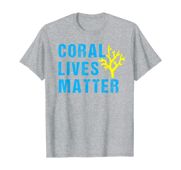 

coral lives matter marine biology biologist reef aquarium t-shirt, White;black