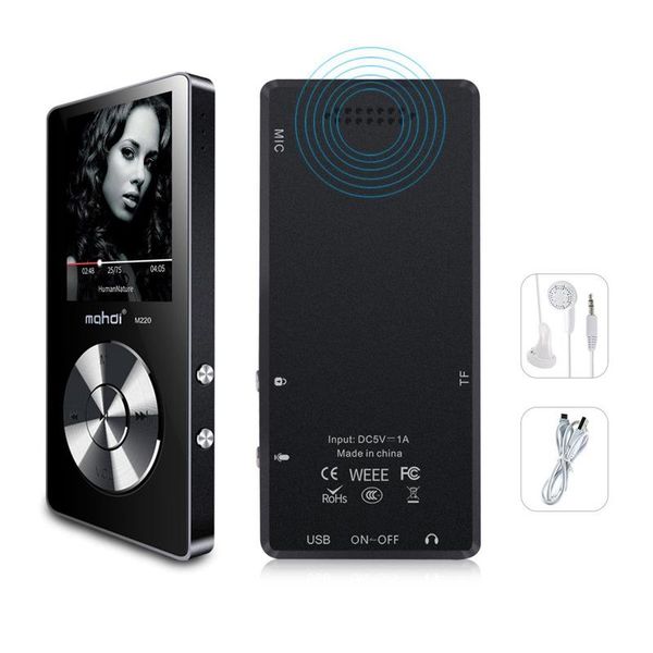 

& mp4 players original metal mp3 player lossless hifi music with sound out speaker fm radio clock(black)