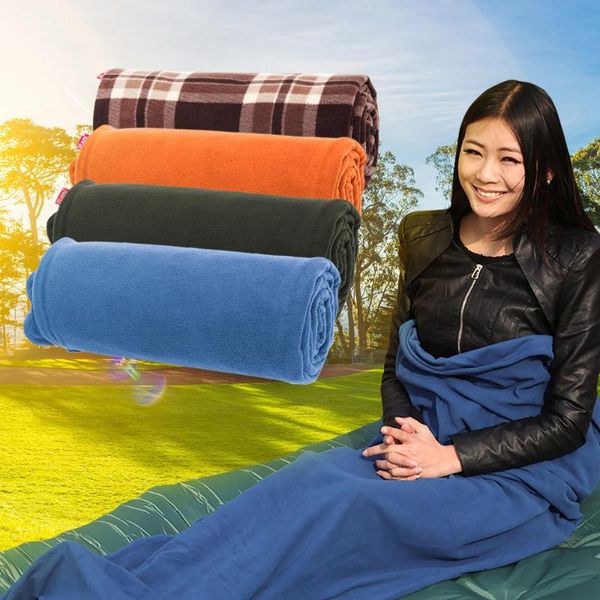 

outdoor pads dual-sides fleece sleeping bag portable camping travel hiking light d25