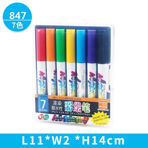 

painting pens generation of 7-color graffiti watercolor student t-shirt painting pen can be painted in any material, Black;red