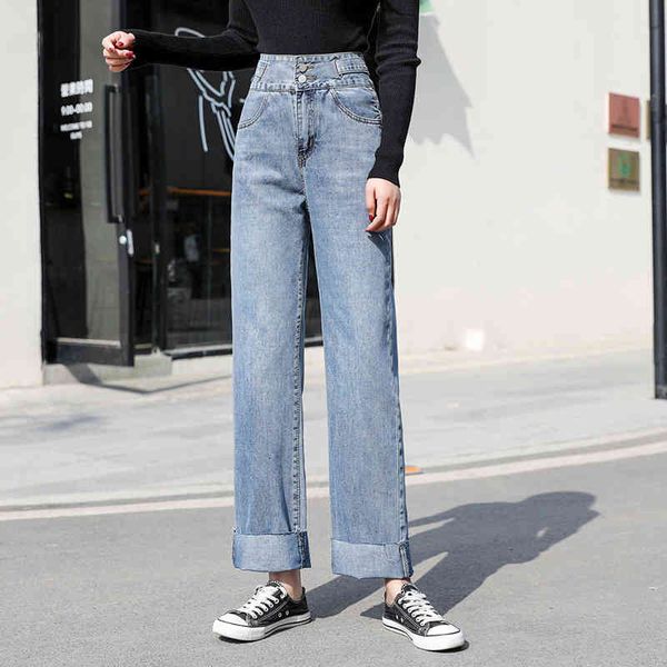 

jean arrival women's fashions denim long pants waist summer simple thin section leg jeans, Blue