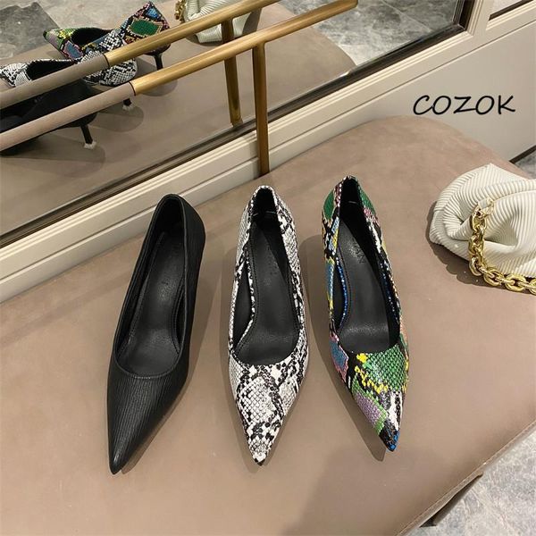 

dress shoes for women 2021 print pumps korean high heels fashion party, Black