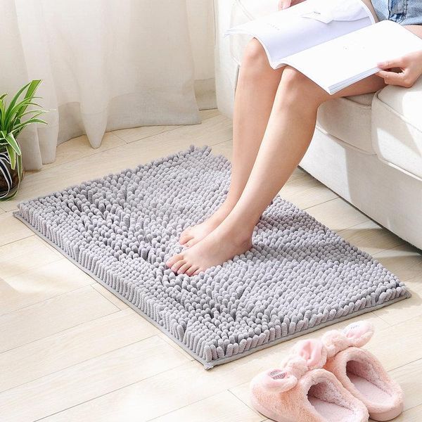 

bath mats non-slip mircrofiber floor mat super absorbent bathroom chenille door carpet toilet rug multicolor memory fluffly pad