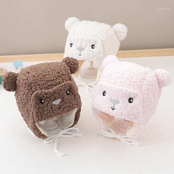 

caps & hats 1pcs cute pure color autumn winter warm baby cap cartoon animal pattern earmuffs wool infant1, Yellow