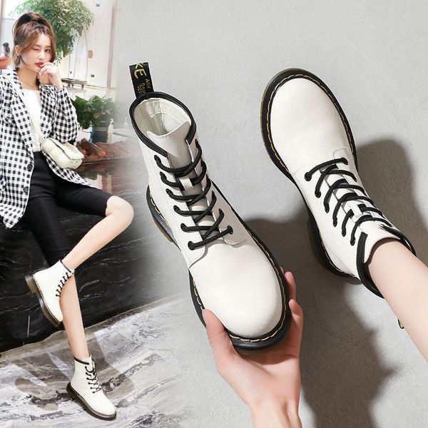 

boots leather finishing black women shoes for winter 043312