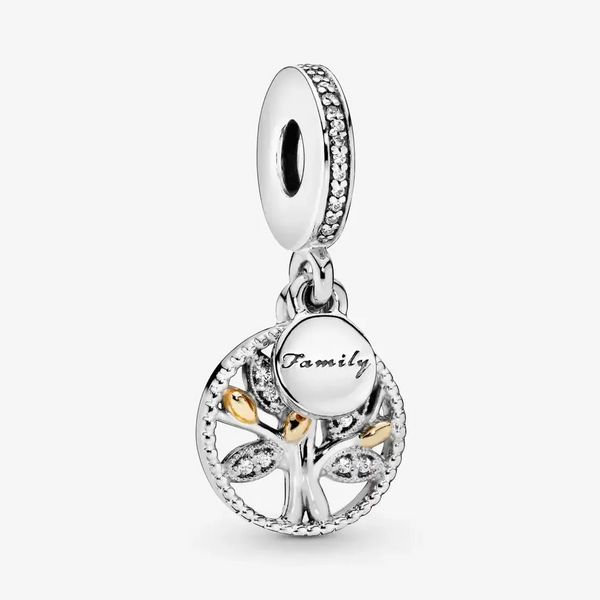 Joias de grife Pulseira de prata 925 Charm Bead fit Pandora Espumante Árvore genealógica Oscilar Slide Pulseiras Contas Estilo europeu Charms Frisado Murano