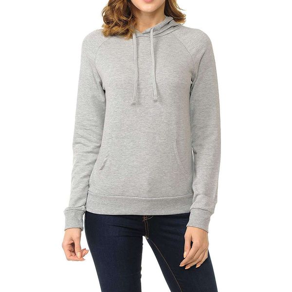 

2021 new fashion 9151 fashion splicing long sleeve hooded top, Black