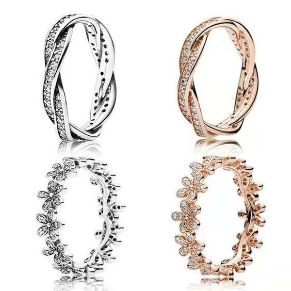 

pan family s925 silver wheel of destiny daisy pollen diamond ring, Black