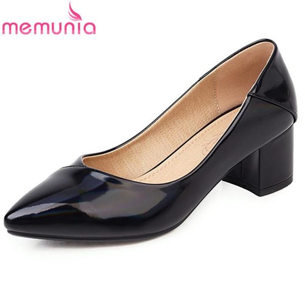 

dress shoes memunia 2021 est spring summer single women pumps pointed toe classic ladies office big size 46, Black