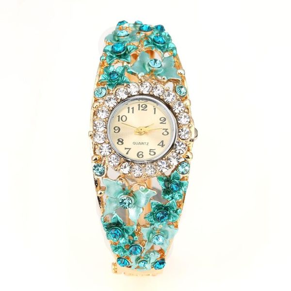 

elegant women's watch noble ladies rhinestone jewelry women bracelet zegarki damskie drop wristwatches, Slivery;brown