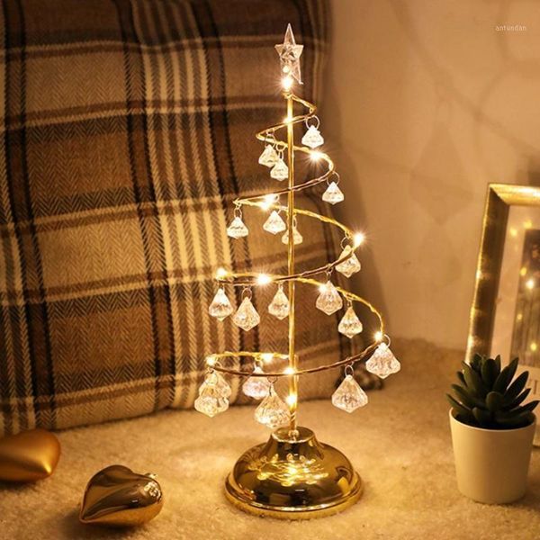 

christmas decorations led lights crystal tree decor xmas ornaments table for home 2021 noel kerst decoratie