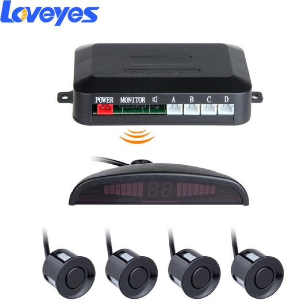 

car rear view cameras& parking sensors sensor 4 probes led reversing radar wireless buzzer sound alert indicator blind spot detection system