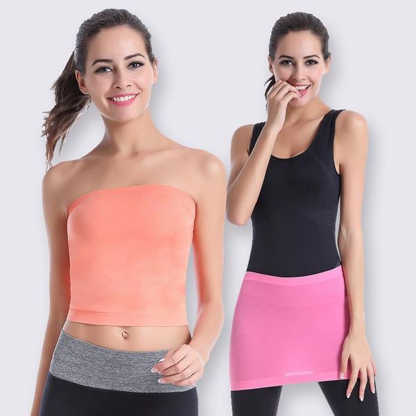 

yoga outfits sport tube suit for female elastic gym force exercise pilates women fitness absorb sweat clothing running slim skirt, White;red