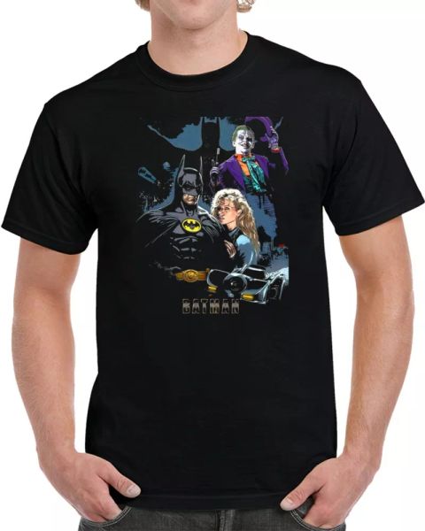 

Batman 80s Superhero Joker Movie Fan T Shirt, White;black