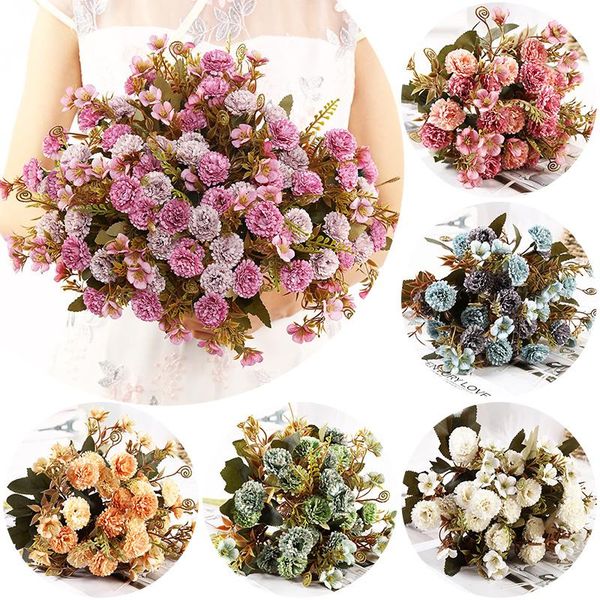 

vintage artificial flower fake lilac flowers for home wedding party decoration small single branch silk simulation decorative & wreaths