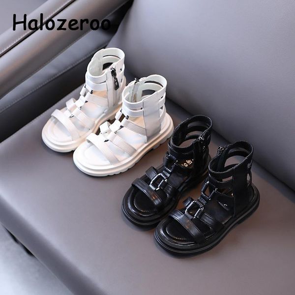 

summer kids gladiator sandals baby girls black brand shoes children princess sandalias fashion dress beach, Black;red