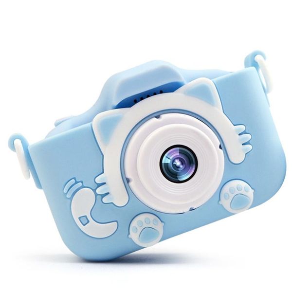 

dual lens pography toy birthday gift mini digital with protective case 2 inch hd screen children camera cartoon plastic cameras