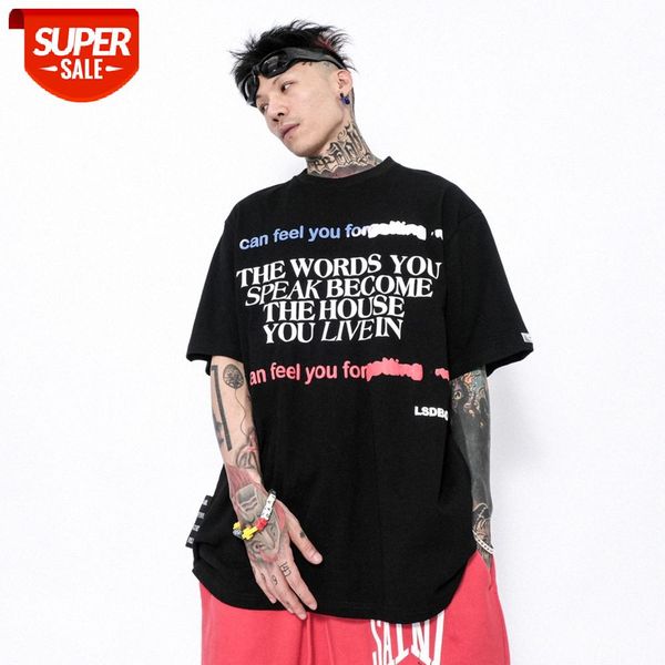 

american letter printed short-sleeved t-shirt men's bf lazy style loose half-sleeved round neck five-point sleeves #l314, White;black