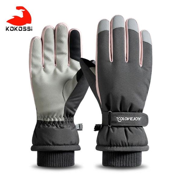 

ski gloves kokossi winter skiing waterproof palm anti-slip warm comfortable touch screen windproof outdoor sports snowboard